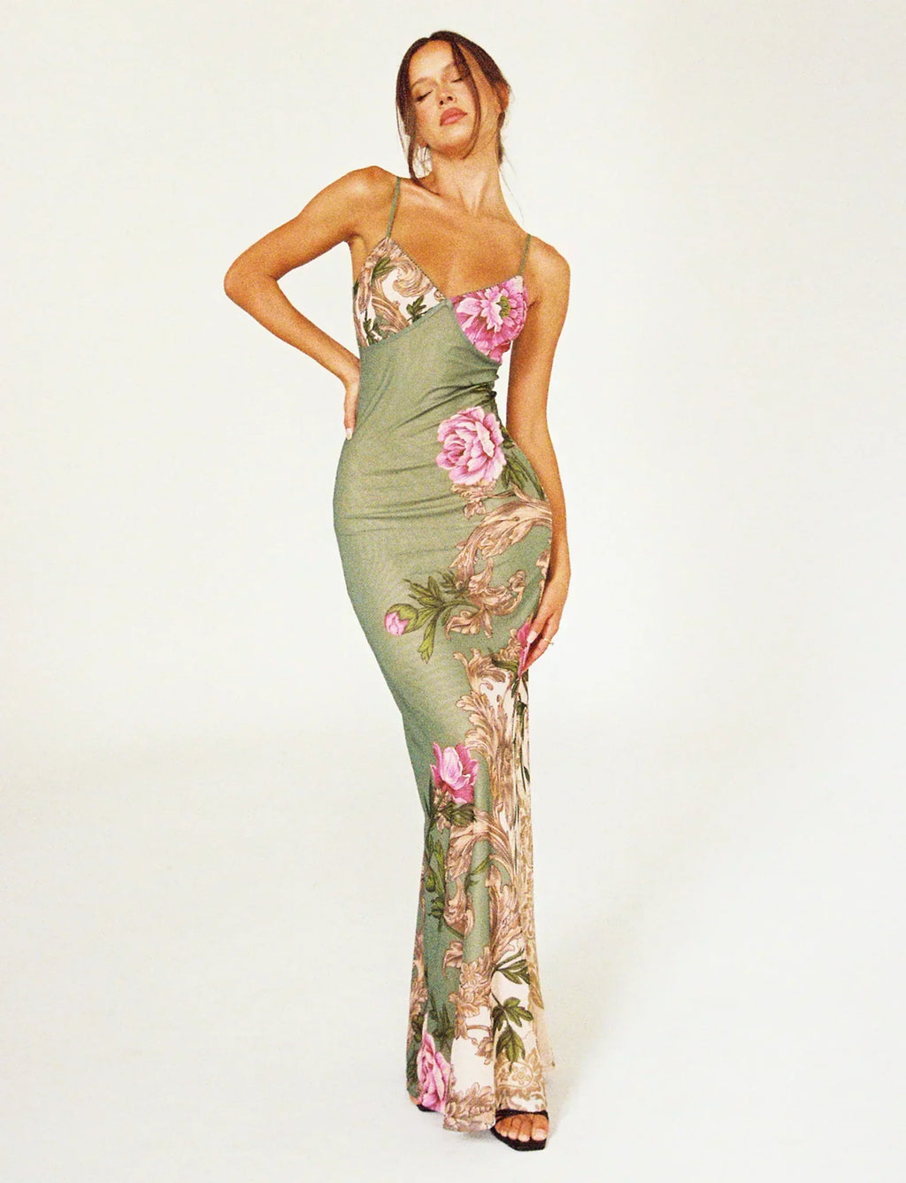 Valenzora | Floral Green Lace Dress
