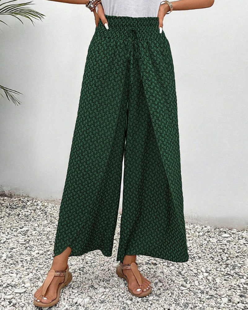 Trousers with chiffon pattern