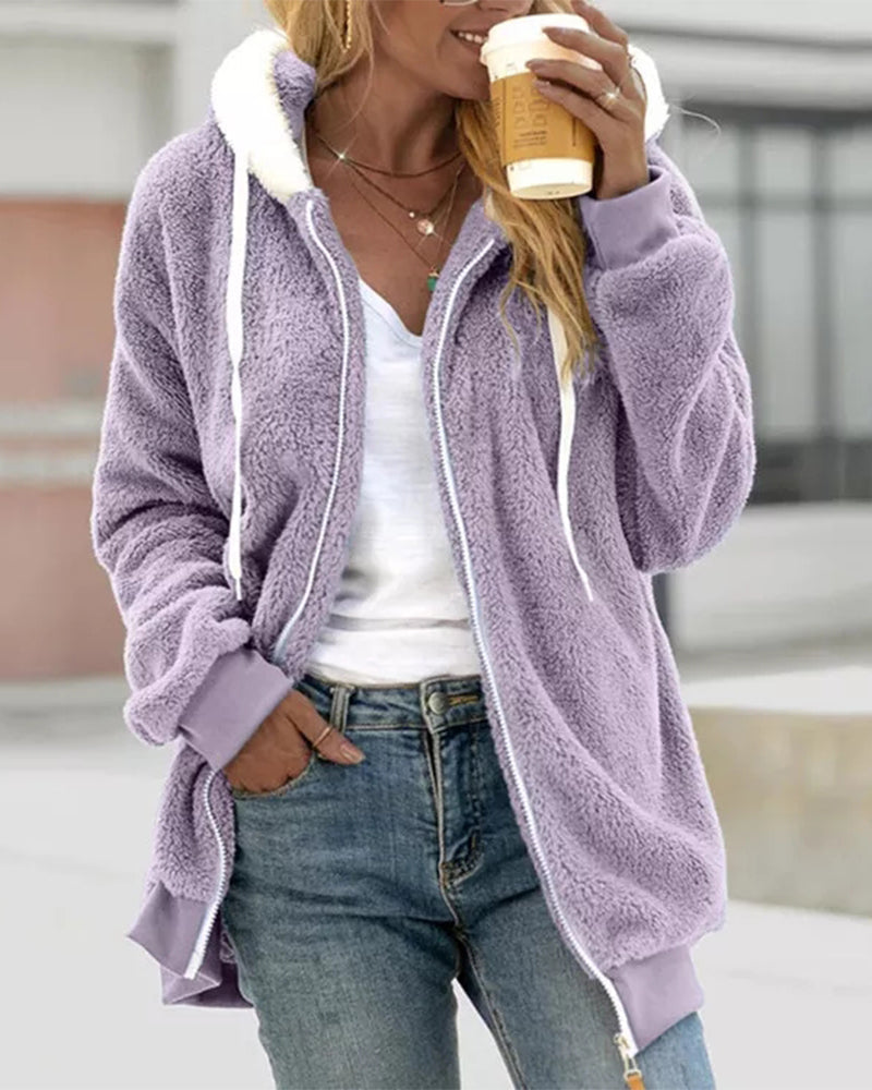 Jacket with hood and zipper