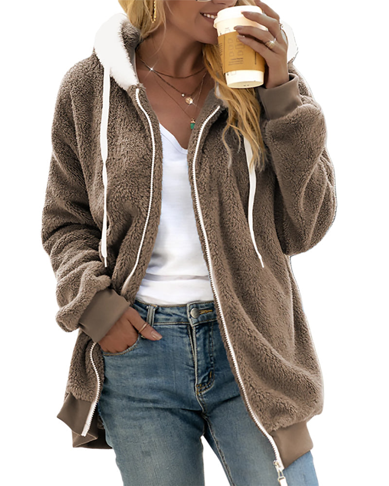 Jacket with hood and zipper