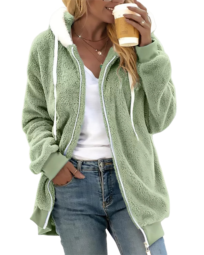 Jacket with hood and zipper