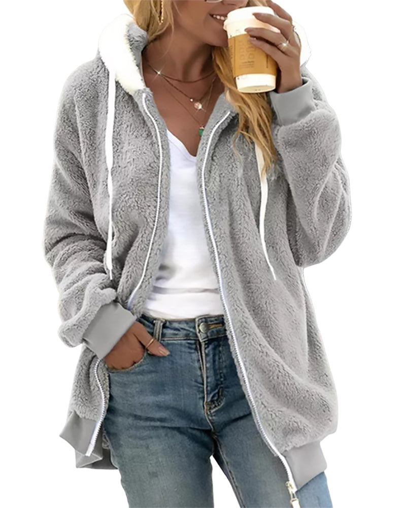 Jacket with hood and zipper