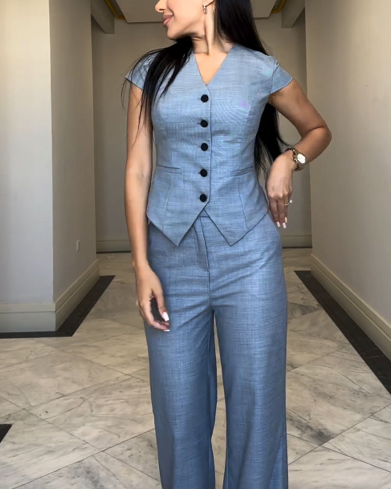 Frieda™ | Linen Blouse and Trousers Set