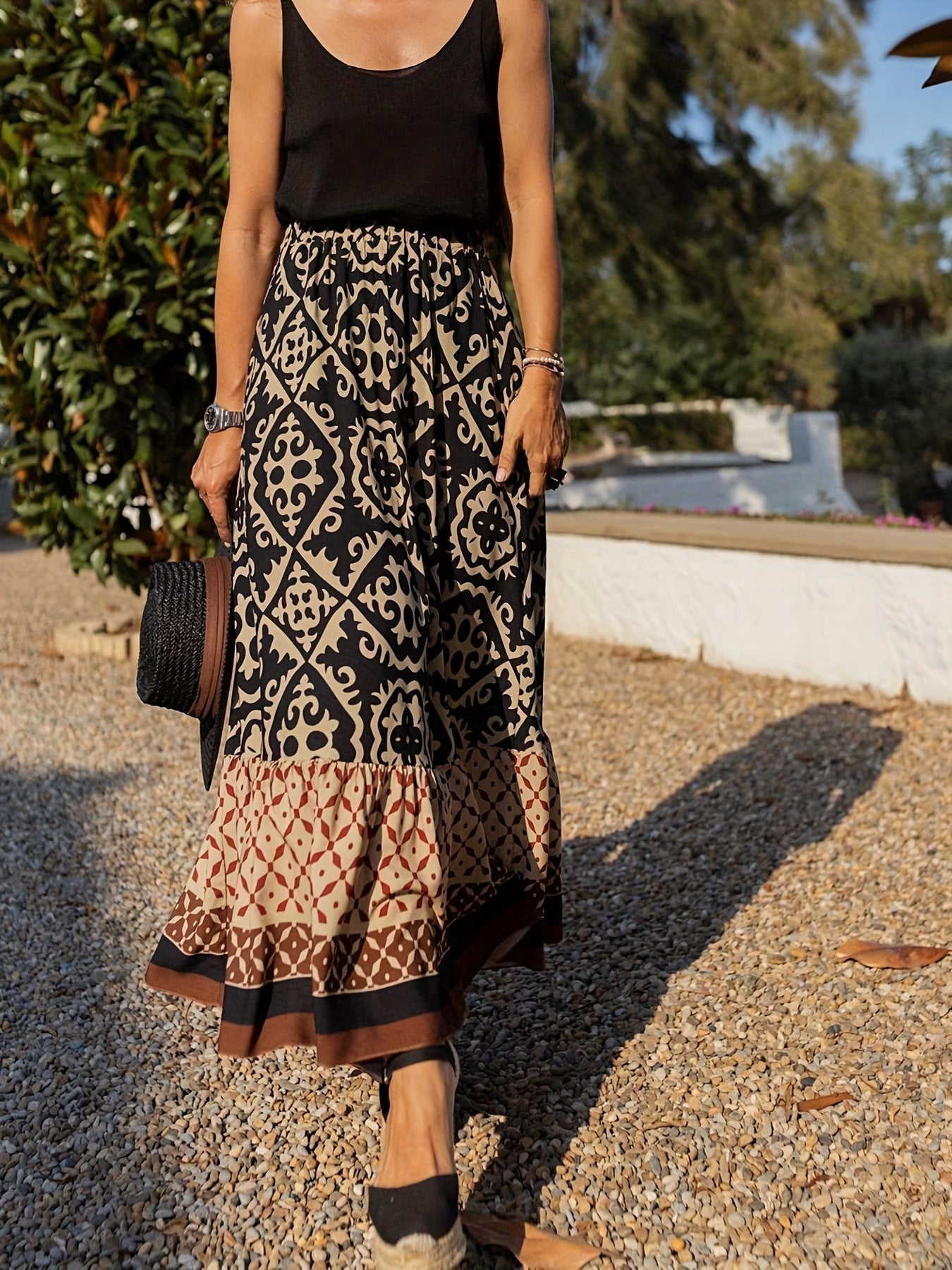 Valenzora | Boho Maxirock mit Print