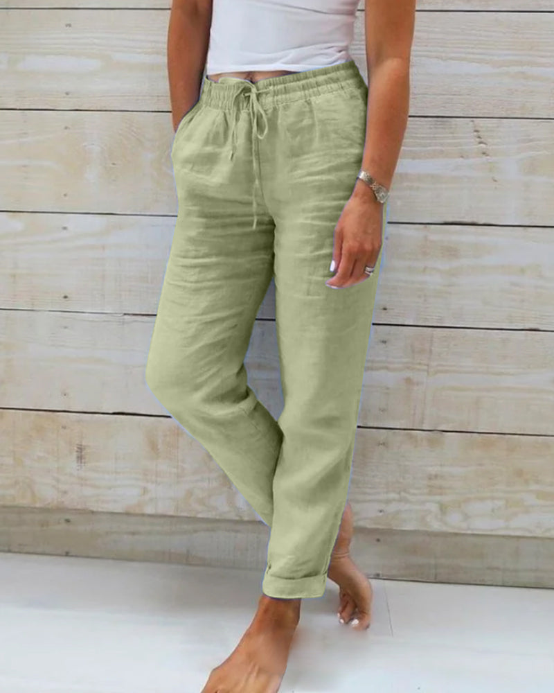 Valenzora | Relaxed Fit Linen Joggers