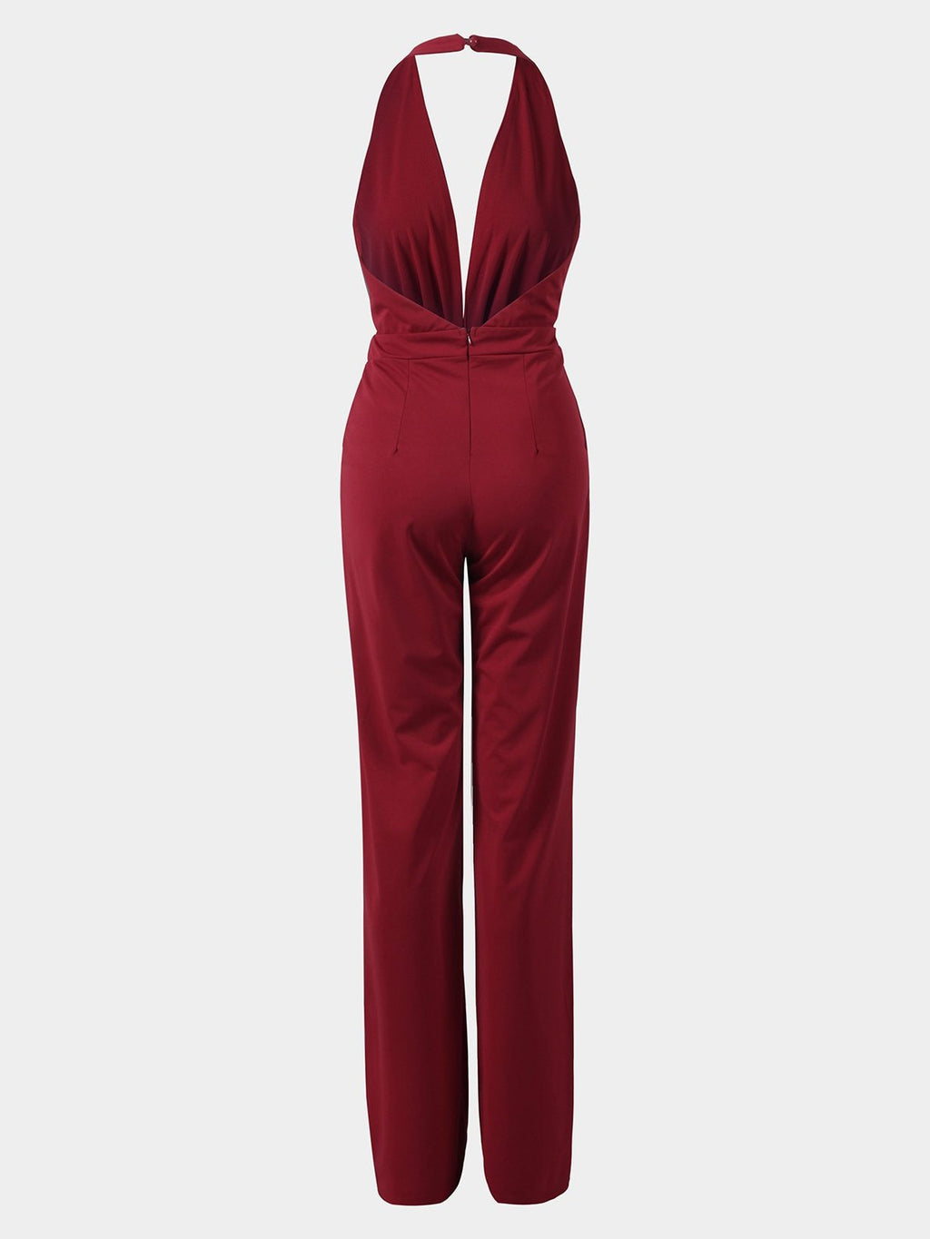 Valenzora | Tiefer V-Ausschnitt Ärmelloser Jumpsuit mit weitem Bein