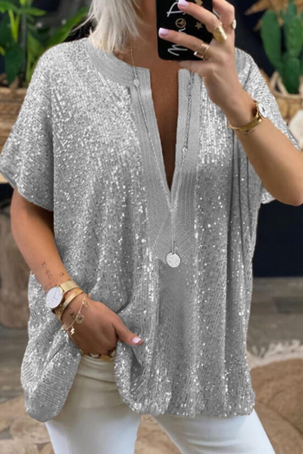 Valenzora | Funky Evening Paliet Top with a Loose Fit