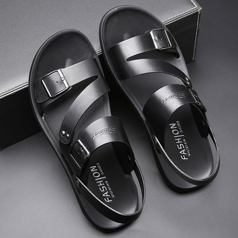 Valenzora | Spaltleder-Sandalen mit Schnalle