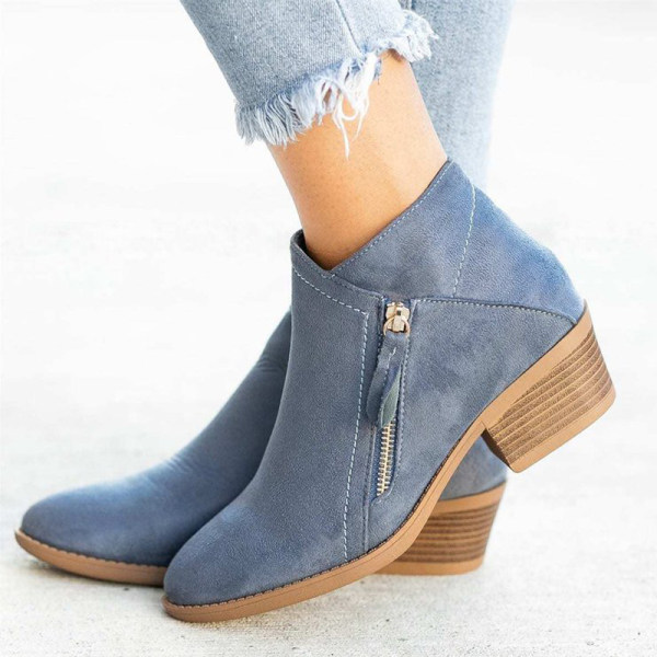 Valenzora | Comfortable mid-height leather ankle boots for women