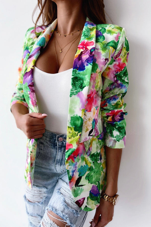 Valenzora | Free and Genuine Floral Lapel Leisure Suit Blazer