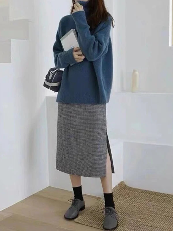 Valenzora | Casual cardigan roll-neck sweater for women