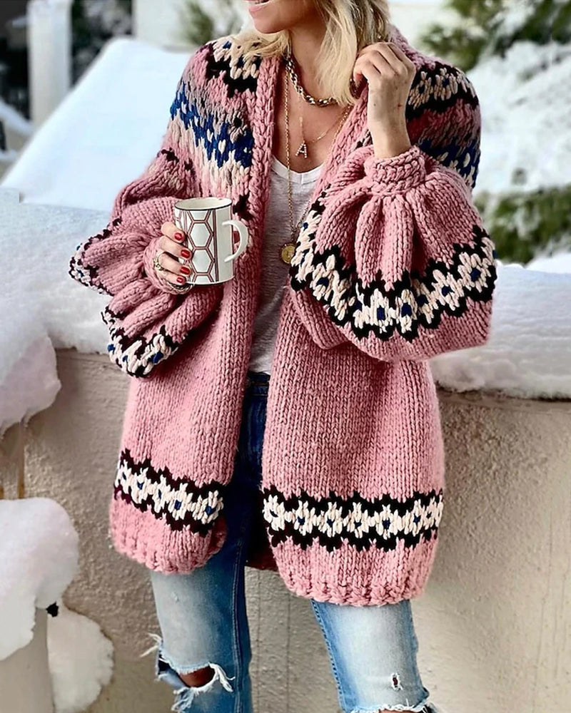 Cardigan with lantern sleeves