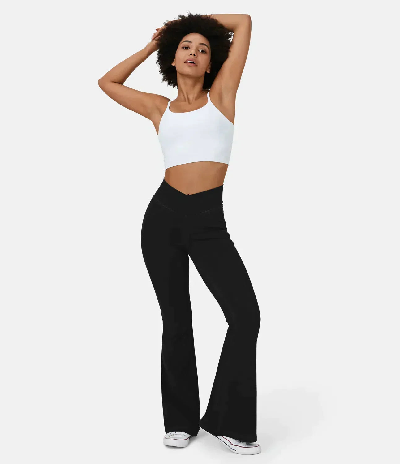 Crossover jeans with a high waist