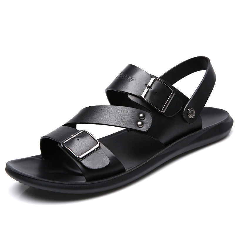 Valenzora | Spaltleder-Sandalen mit Schnalle