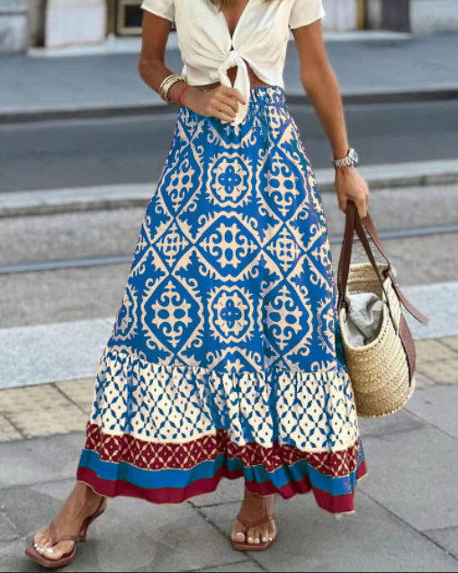 Valenzora | Boho Maxirock mit Print