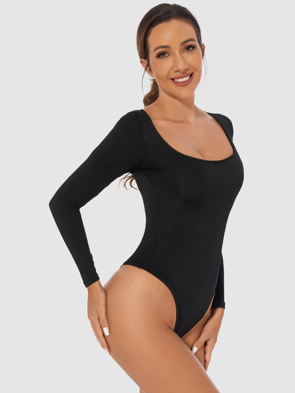 Valenzora | Full Size Crew Long Sleeve Bodysuit