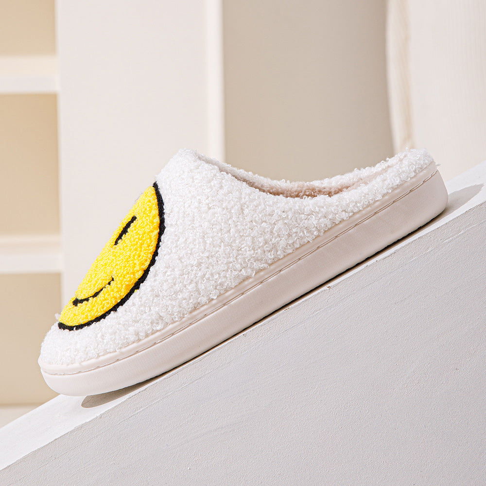 Valenzora Large Smiley Pattern Fur Slippers