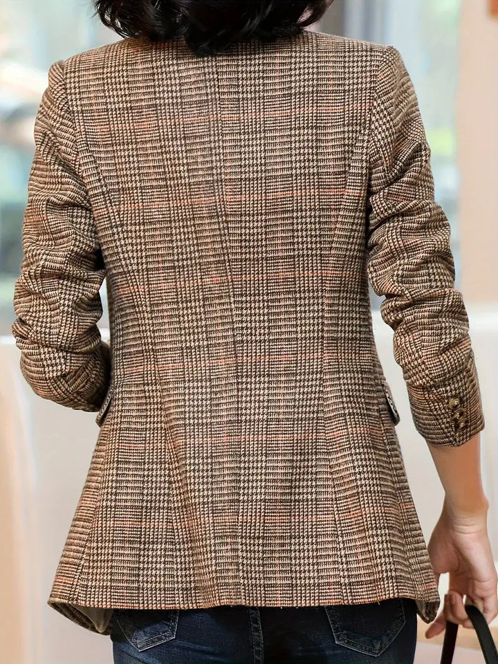 Valenzora | Karierter Blazer mit Revers und einem Knopf
