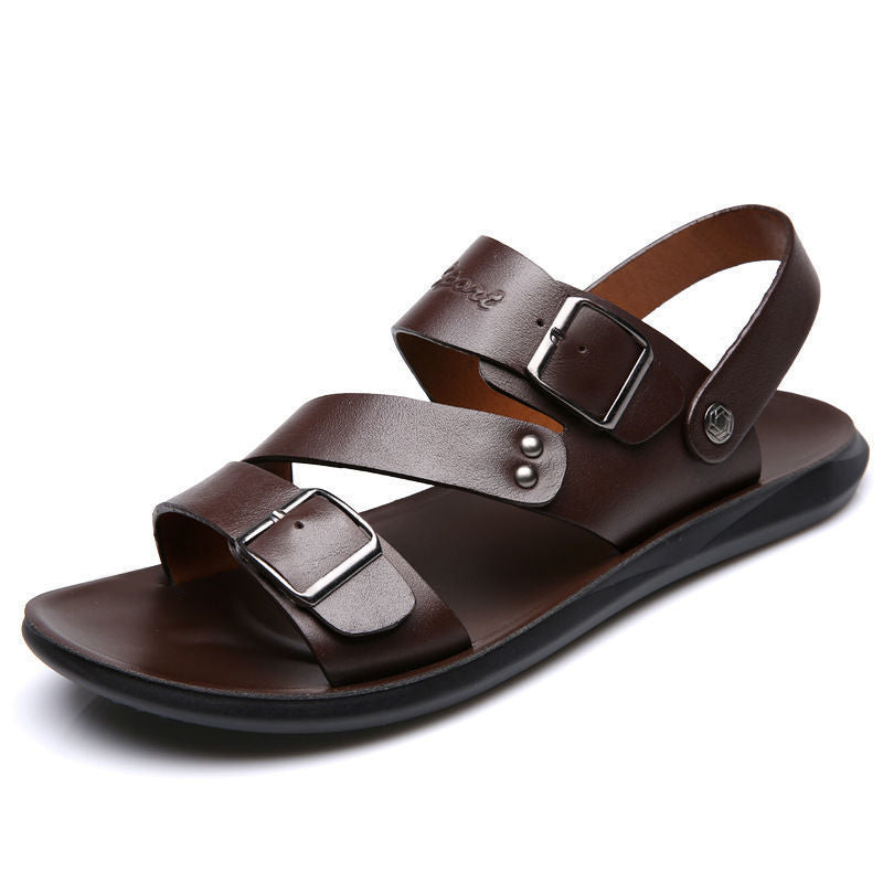 Valenzora | Spaltleder-Sandalen mit Schnalle