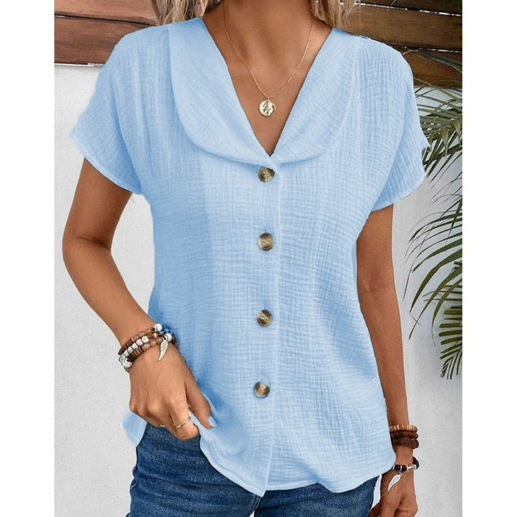 Valenzora | T-Shirt mit Knopfleiste