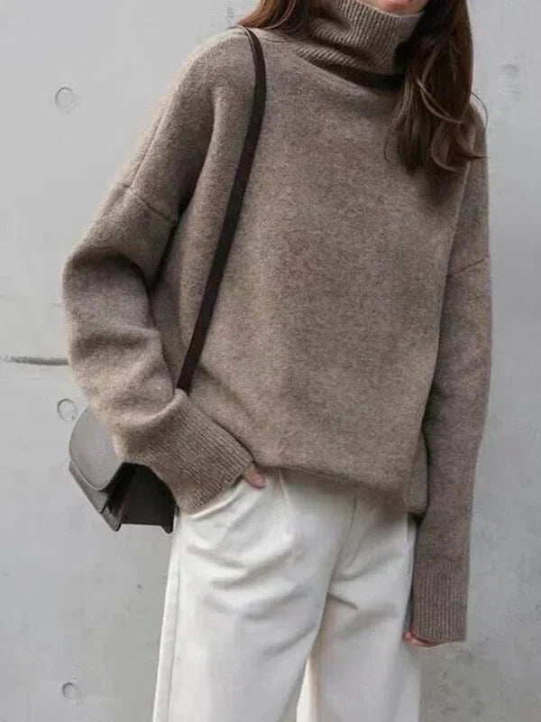 Valenzora | Casual cardigan roll-neck sweater for women