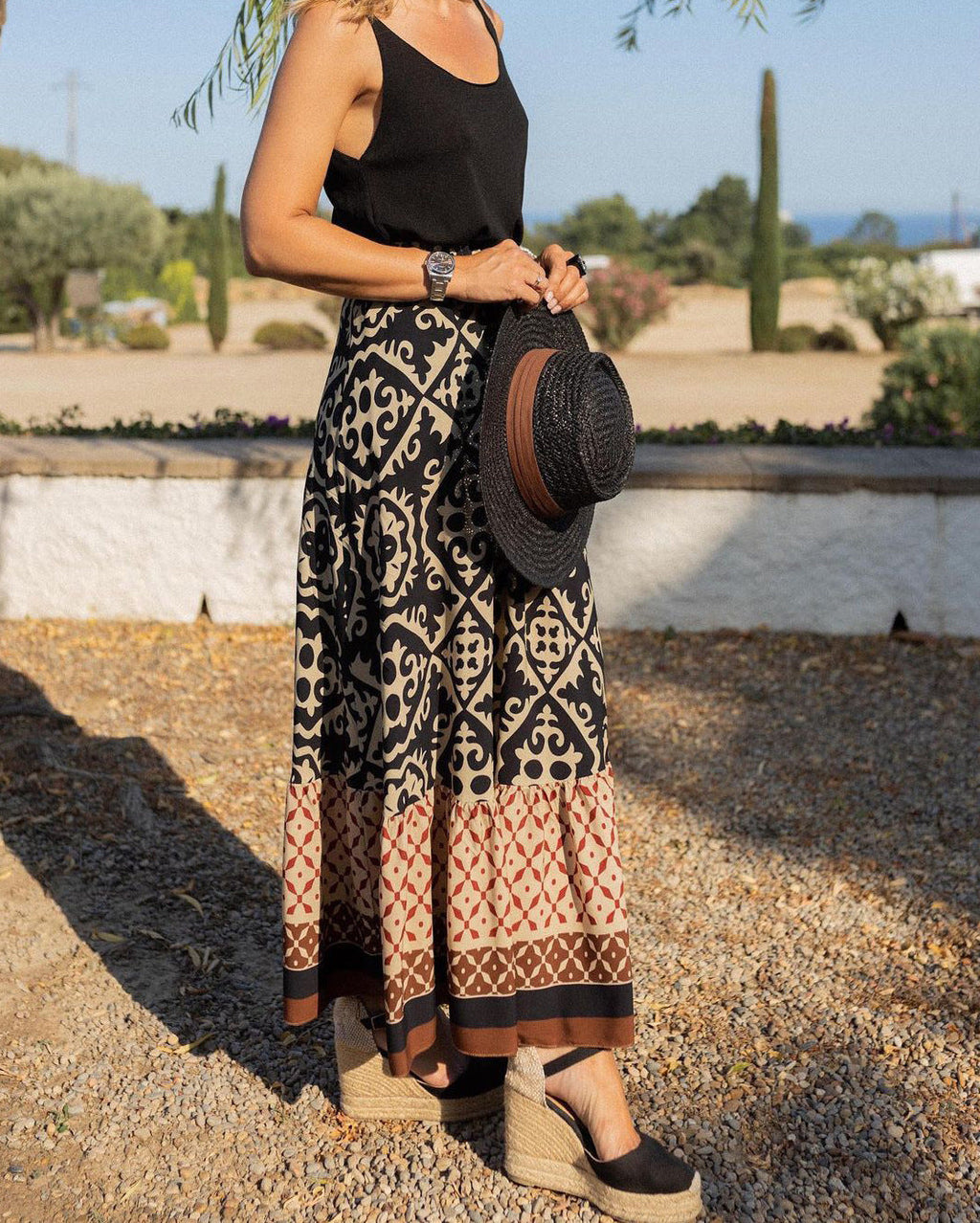 Valenzora | Boho Maxirock mit Print