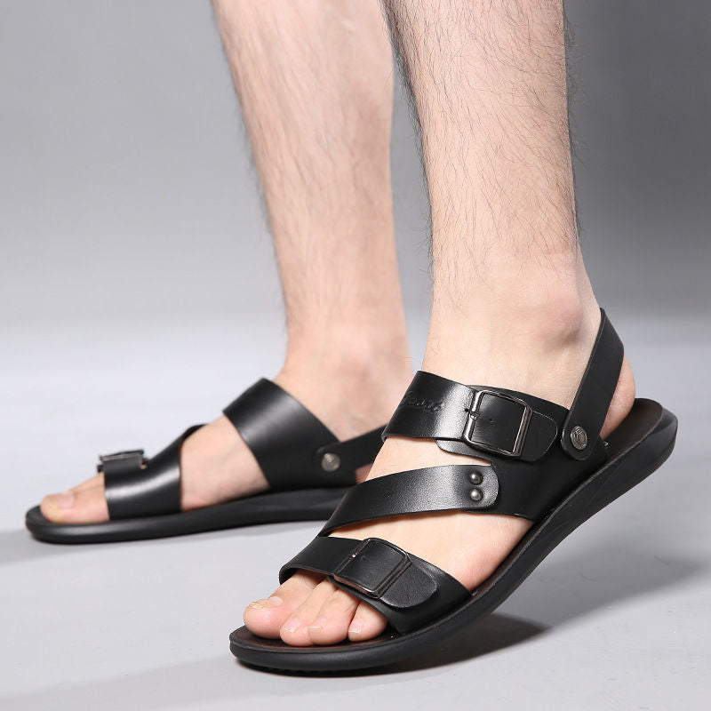 Valenzora | Spaltleder-Sandalen mit Schnalle