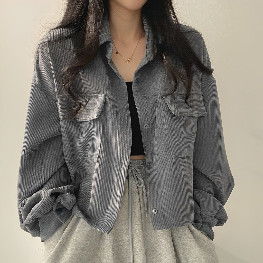 Valenzora | Women's Corduroy Jacket with Short Lapel