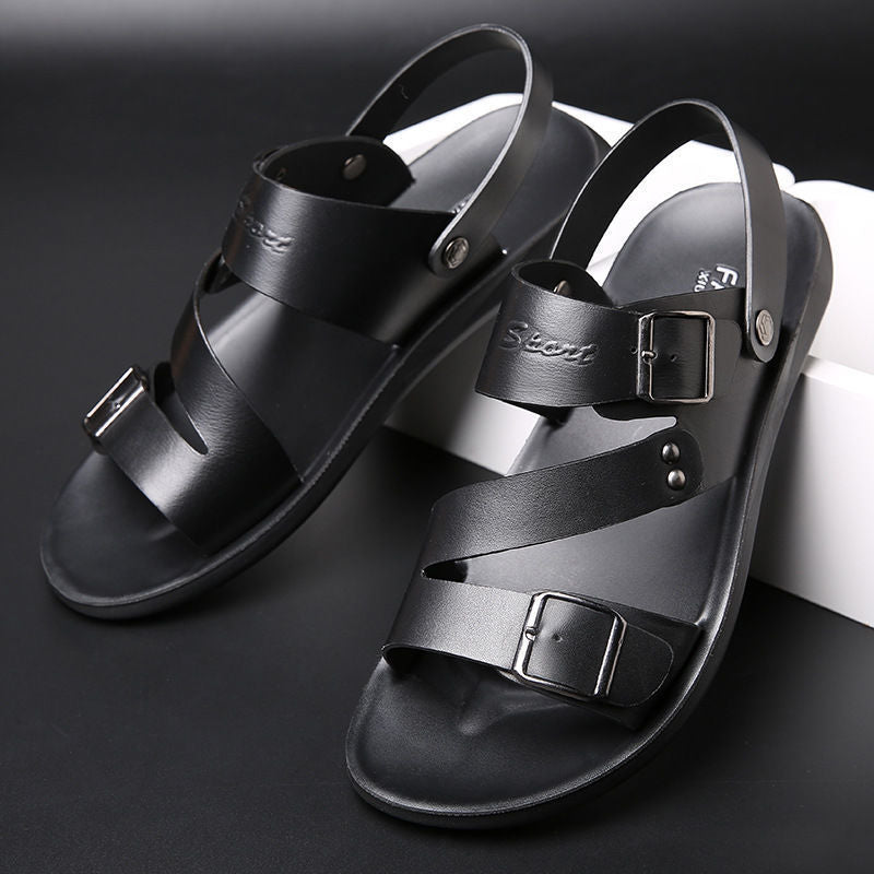 Valenzora | Spaltleder-Sandalen mit Schnalle