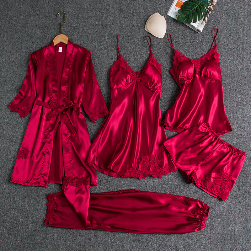 Valenzora | Luxuriöses Satin-Nachtwäsche-Set