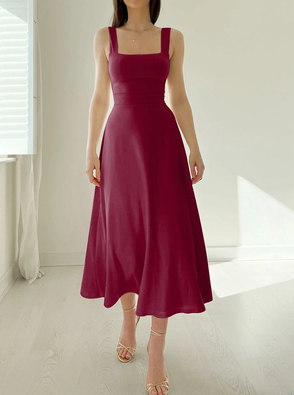 Valenzora | Thick Strap Midi Dress