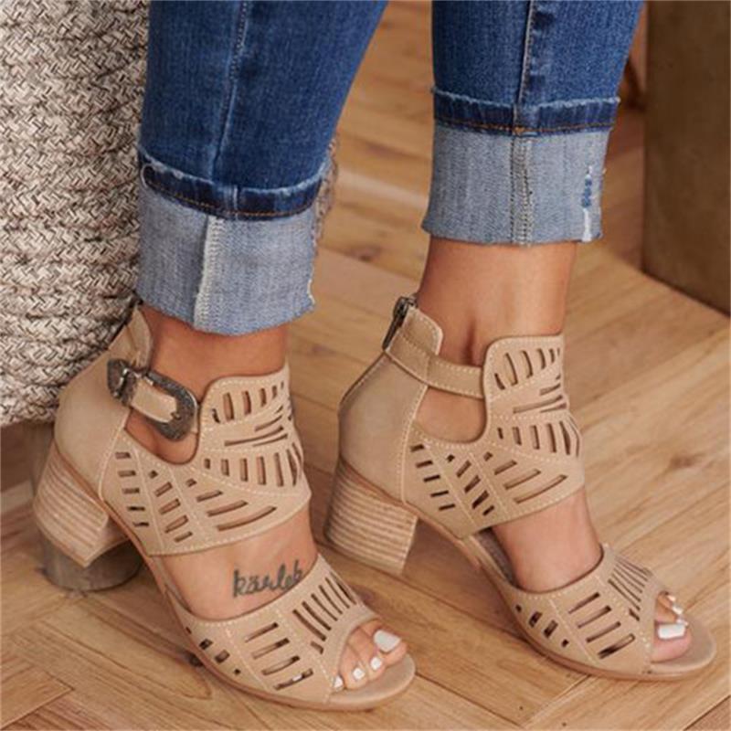 Valenzora | Open Boots With Heel And Buckle