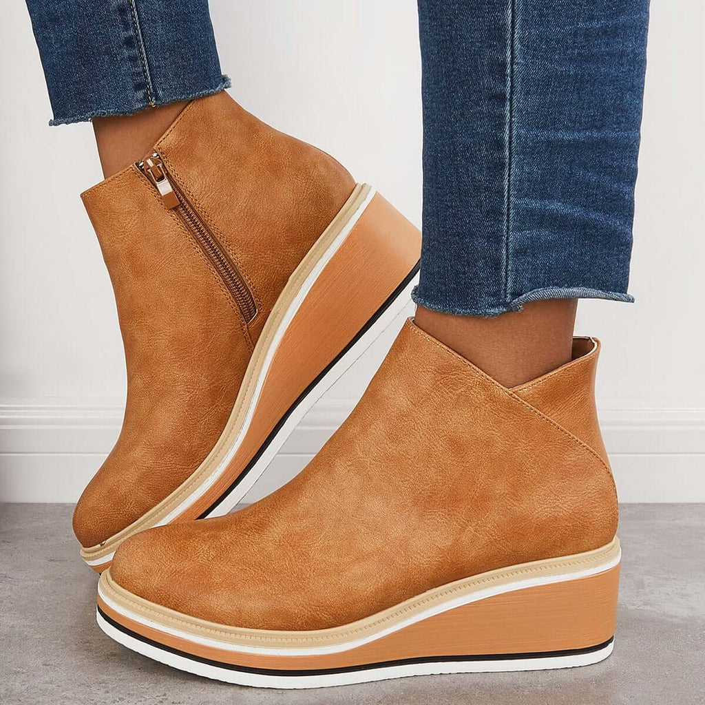 Valenzora – Stylische Stiefeletten mit Reißverschluss und Plateau