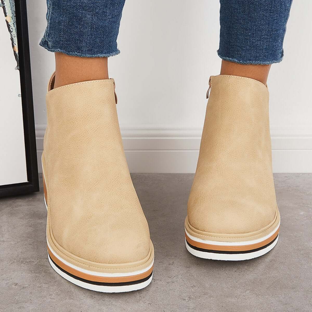 Valenzora – Stylische Stiefeletten mit Reißverschluss und Plateau