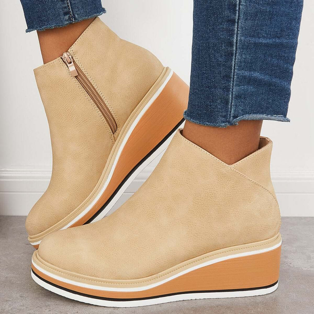 Valenzora | with wedge heel - stylish black women's boots