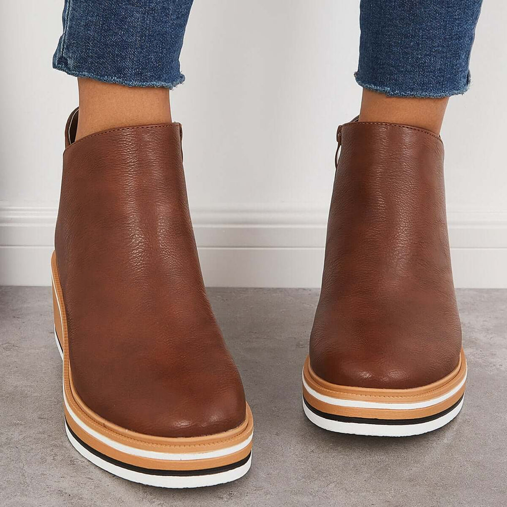 Valenzora | with wedge heel - stylish black women's boots
