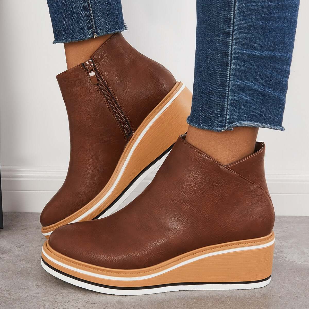 Valenzora | with wedge heel - stylish black women's boots
