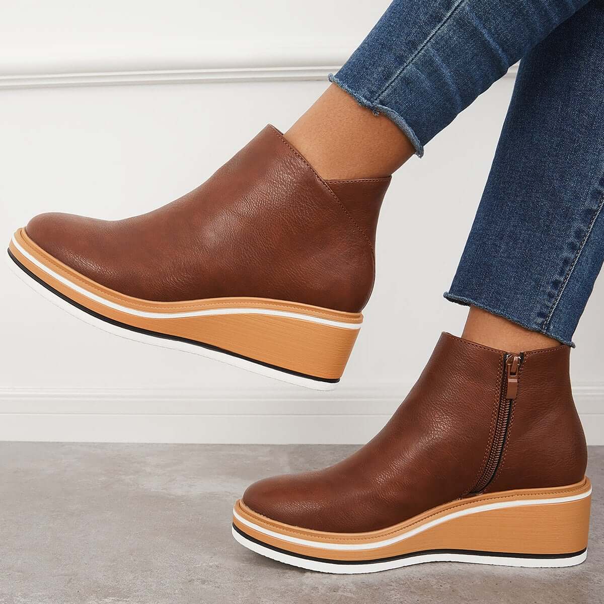 Valenzora – Stylische Stiefeletten mit Reißverschluss und Plateau