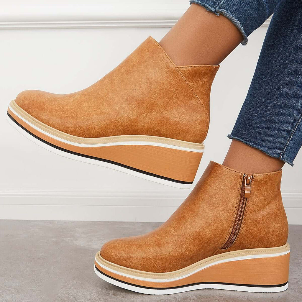 Valenzora – Stylische Stiefeletten mit Reißverschluss und Plateau