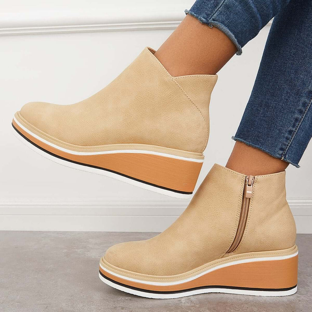 Valenzora – Stylische Stiefeletten mit Reißverschluss und Plateau