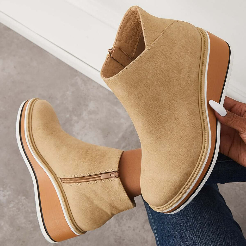 Valenzora – Stylische Stiefeletten mit Reißverschluss und Plateau