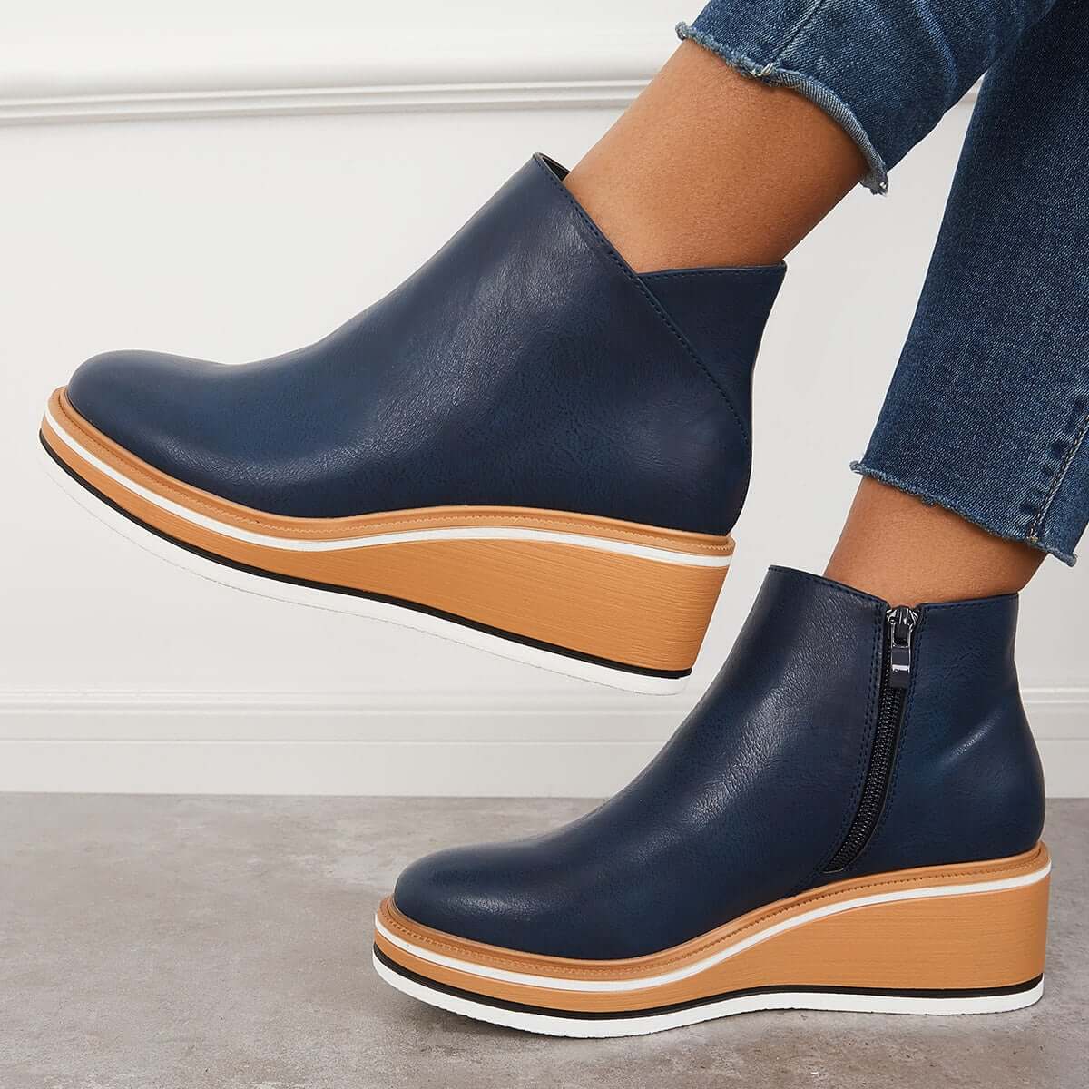 Valenzora – Stylische Stiefeletten mit Reißverschluss und Plateau