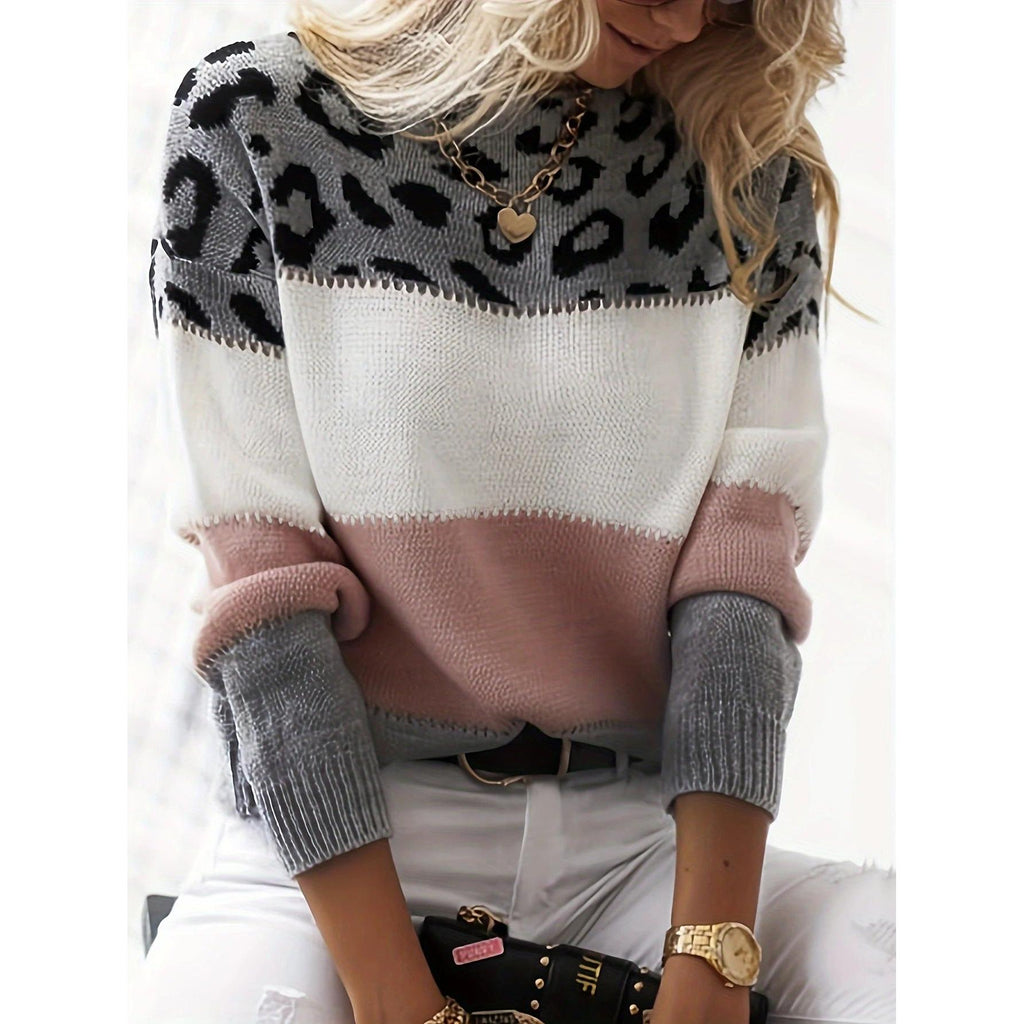 Valenzora - Leopard print knitted sweater