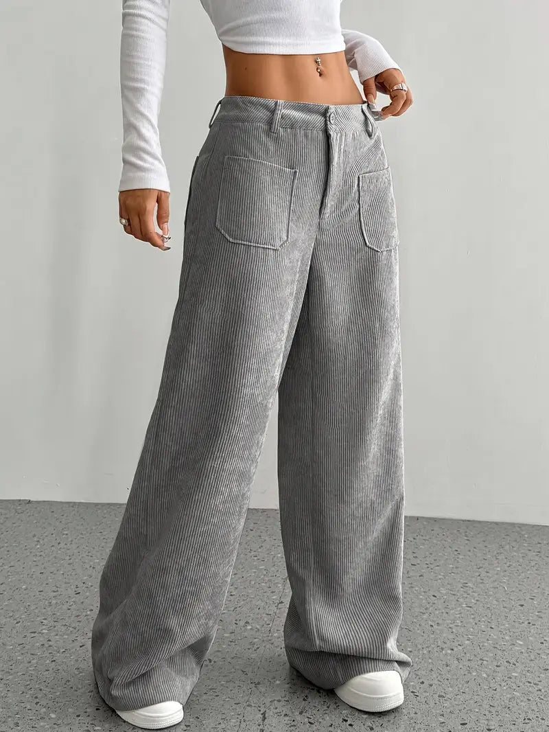 Valenzora | Wide-Leg Corduroy Trousers for Women
