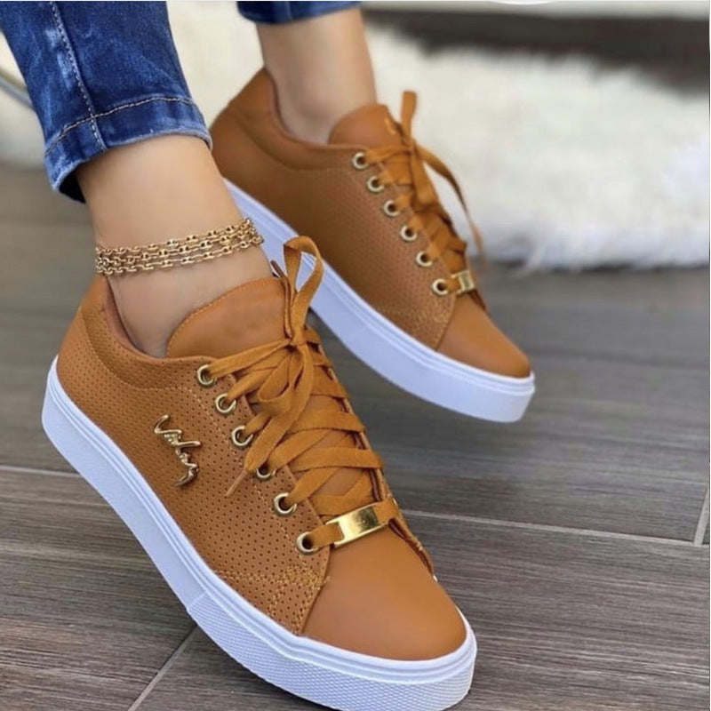 Valenzora Damen-Sneaker: Flache, atmungsaktive Schnürschuhe für Mädchen"