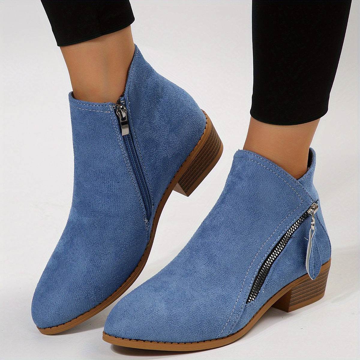 Valenzora - elegant pointed ankle boots with heel and zipper