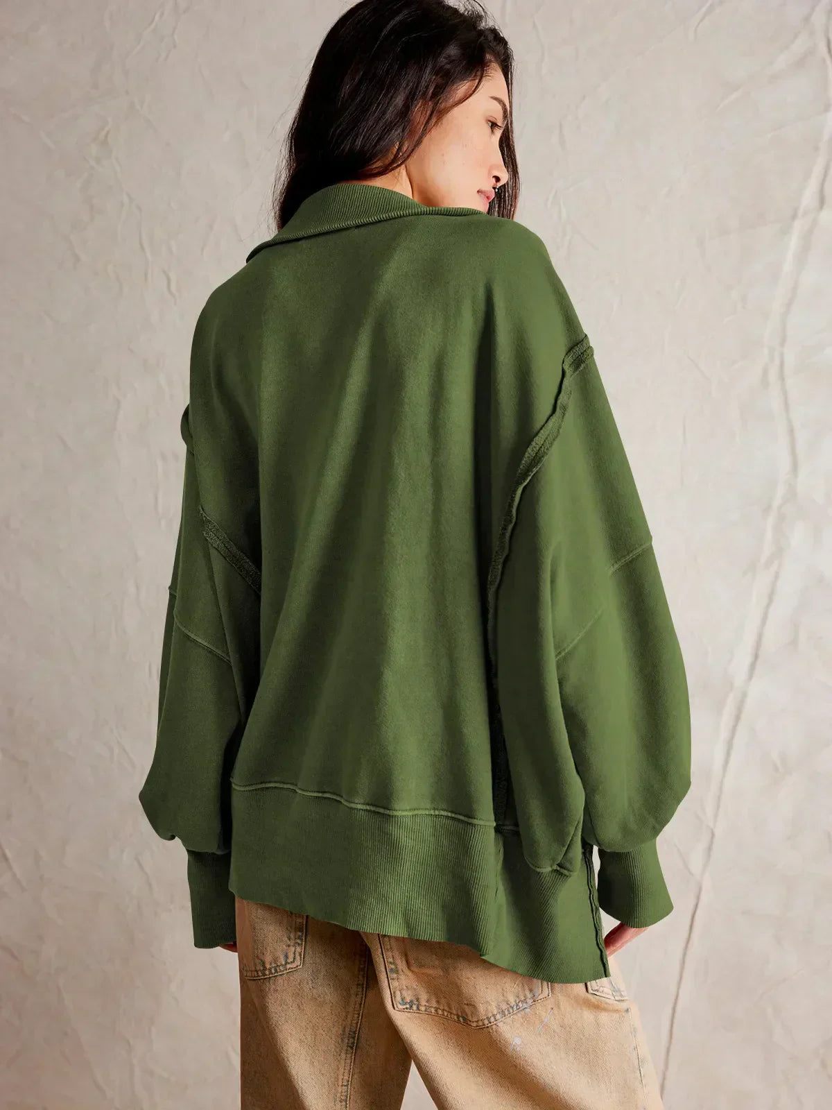 Valenzora - Casual sweatshirt with buttons and lamp sleeves