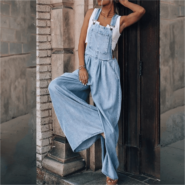 Valenzora | Women's wide-leg denim overalls