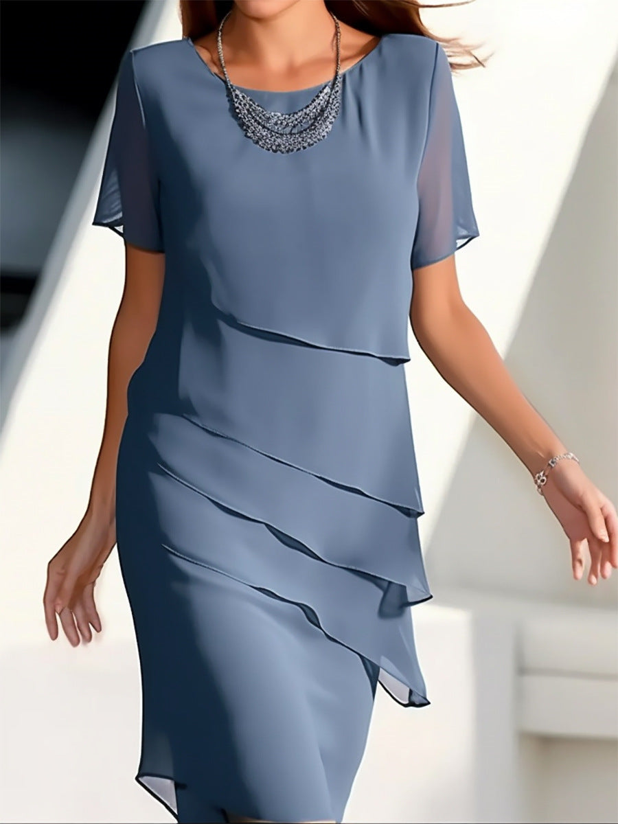 Valenzora | Stylish mid-waisted dress with splicing detail
