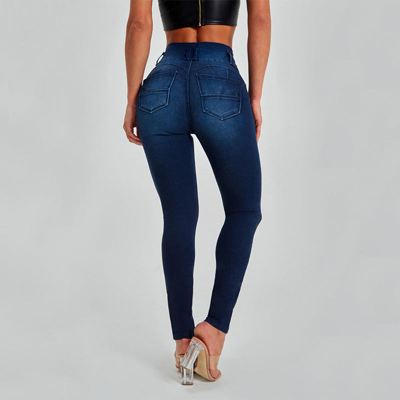 Valenzora High-Waist-Jeans mit engem Stretch-Schnitt und Po-Lifting-Effekt